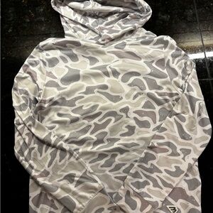 BURLEBO Gray and White Camouflage Hoodie